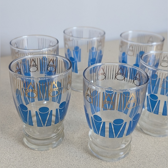 MCM Set of 6 Glasses Vintage Barware Vintage Juice Glasses MCM Tumblers Domimion - Picture 2 of 9